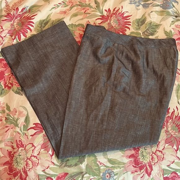 Lafayette 148 Size 14 Flat-Front Career Trouser Virgin Wool + Linen $328 NEW - Picture 2 of 16